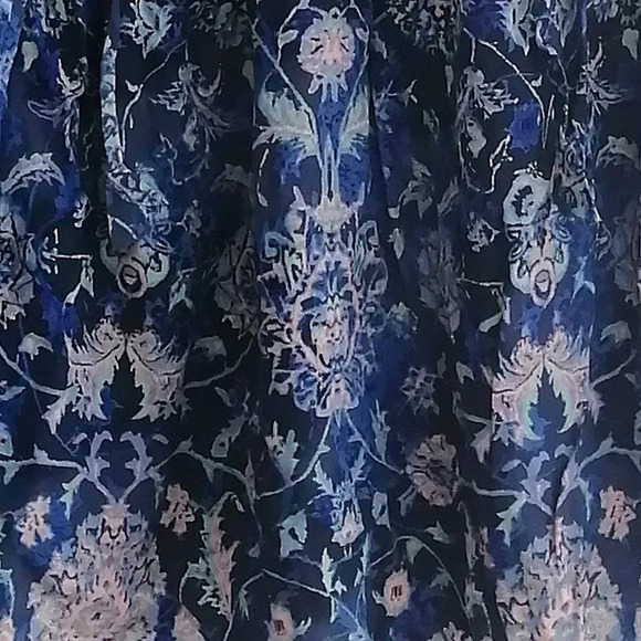 Rebecca Taylor Silk Dreamweaver Blouse Paisley Mixed Print Neck Tassels Size 6 - Picture 14 of 15